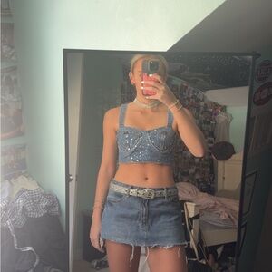 Women's Denim Crop Top